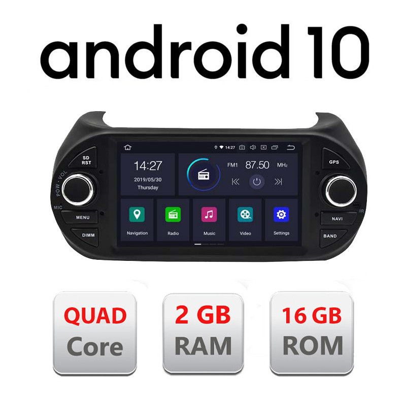 Navigație dedicată Fiat Fiorino 2008-2019 Android 10 GPS Bluetooth WiFi