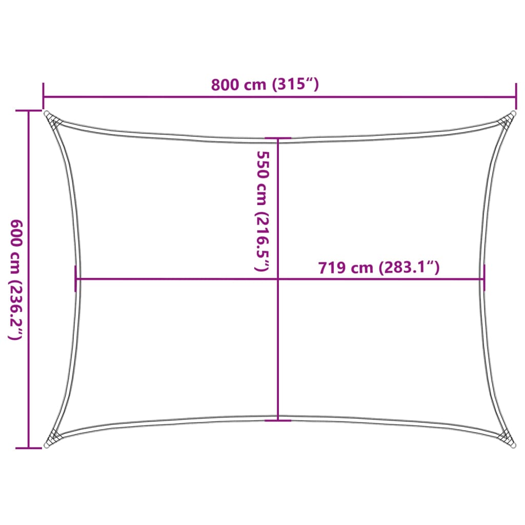 Pânză parasolar, bej, 6 x 8 m, HDPE, 160 g/m² GartenMobel Dekor