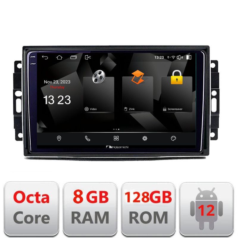 Navigatie auto Chrysler Jeep Android 12, 2K QLED, 8GB RAM, 128GB
