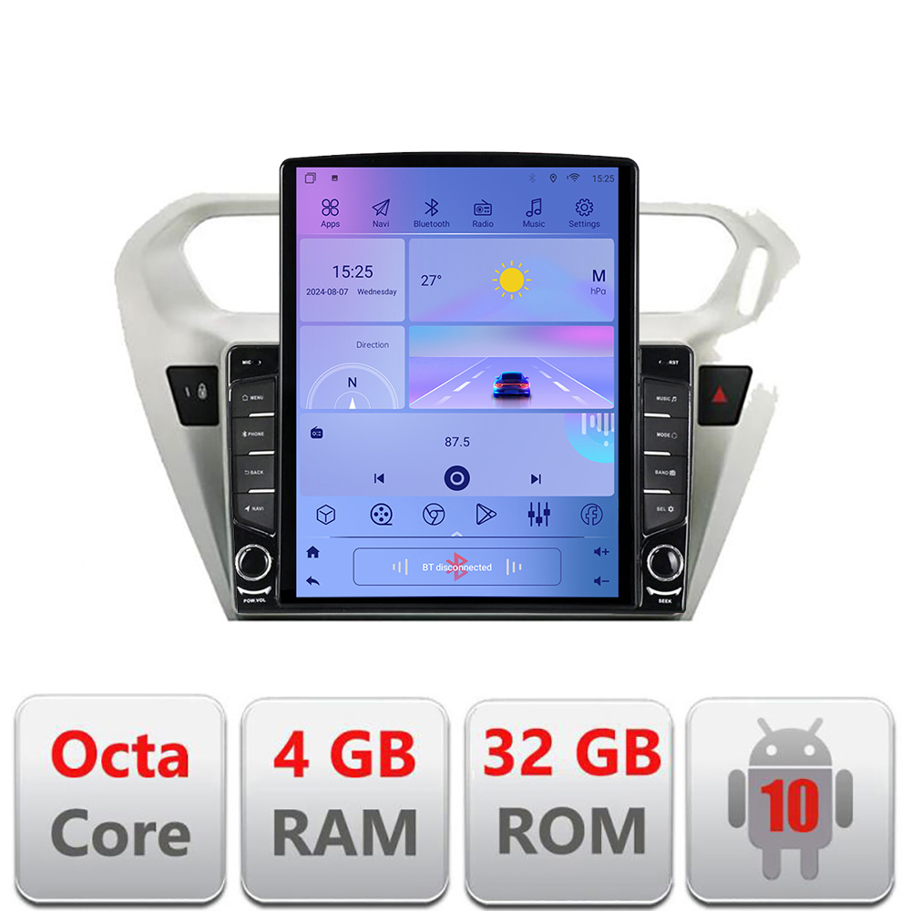 Navigatie Android 9.7 inch pentru Peugeot 301 si Citroen C-Elysee, 4GB+32GB