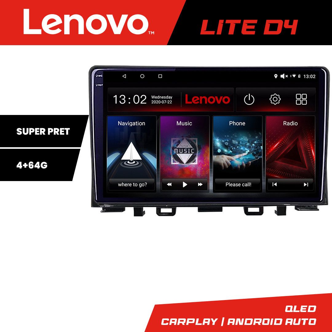 Navigație Android Kia Rio 2019+ cu GPS, radio și 4GB RAM 64GB Lenovo