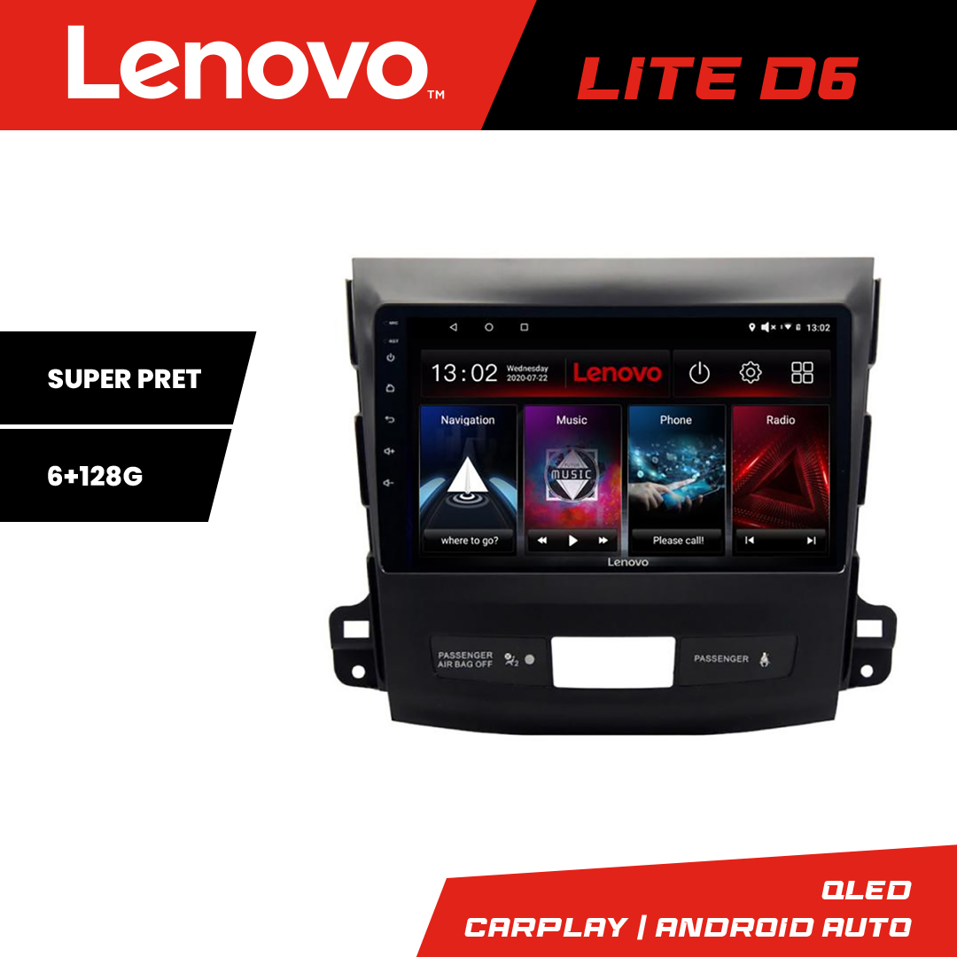 Navigație Android Lenovo 6+128GB pentru Mitsubishi Outlander 2007-2012