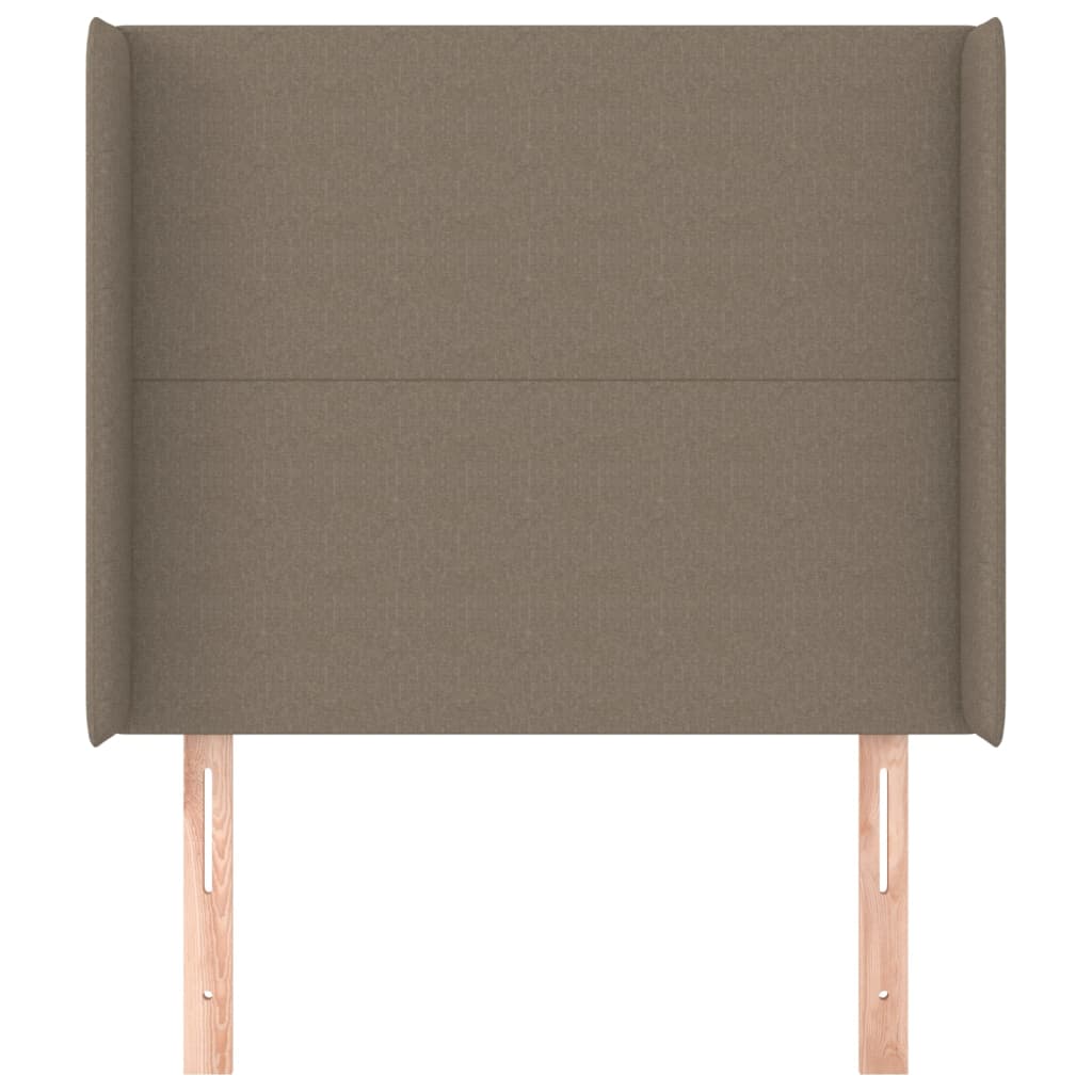 Tăblie de pat cu aripioare gri taupe 93x16x118/128 cm textil GartenMobel Dekor