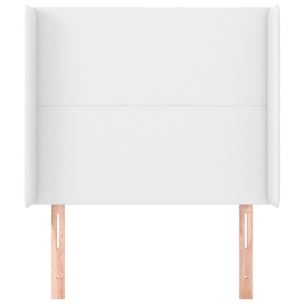 Tăblie de pat cu aripioare, alb, 103x16x118/128 cm, piele eco GartenMobel Dekor