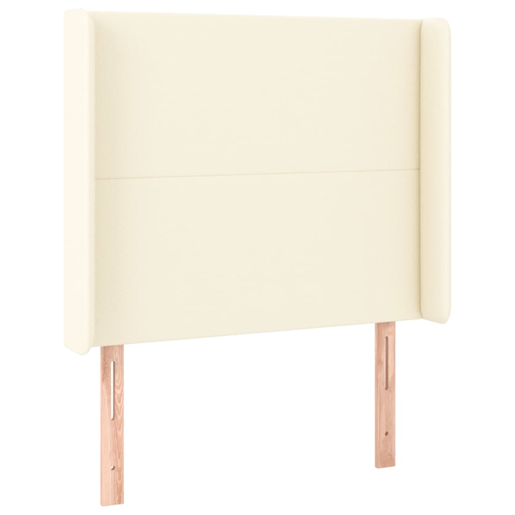 Tăblie de pat cu aripioare, crem, 103x16x118/128 cm, piele eco GartenMobel Dekor