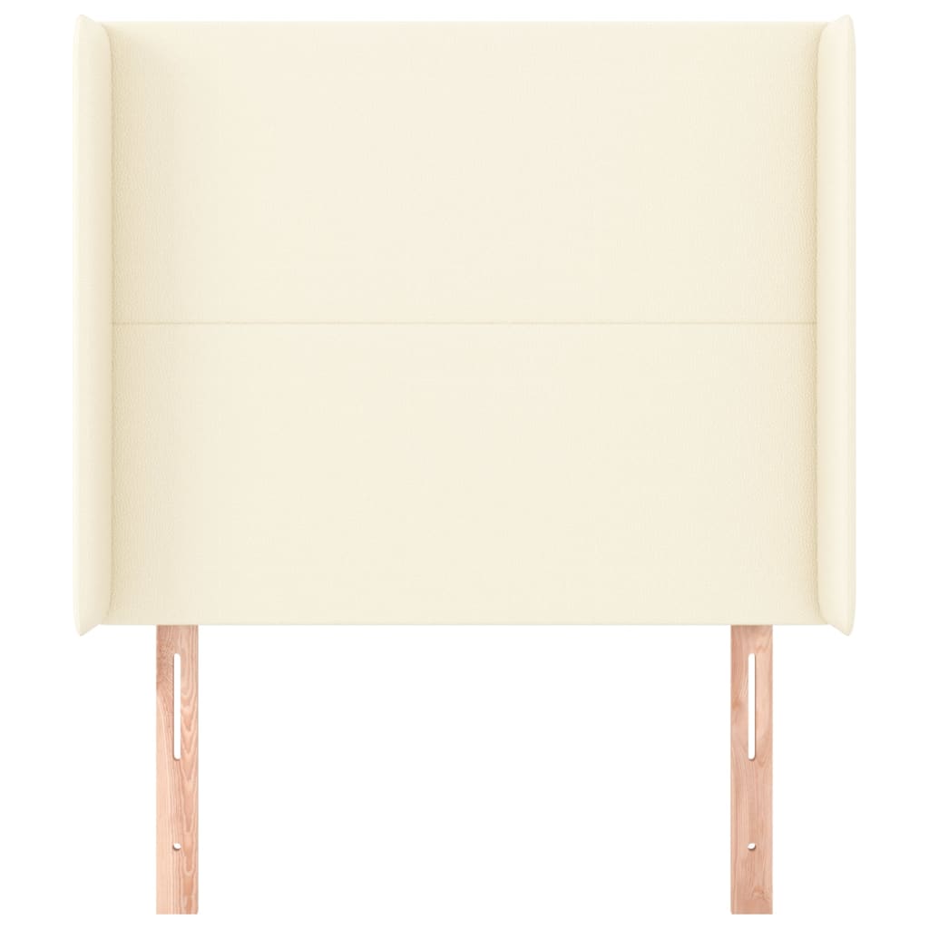 Tăblie de pat cu aripioare, crem, 103x16x118/128 cm, piele eco GartenMobel Dekor
