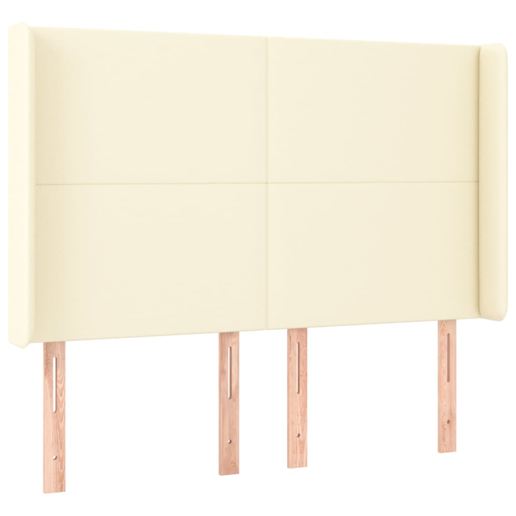 Tăblie de pat cu aripioare, crem, 147x16x118/128 cm, piele eco GartenMobel Dekor