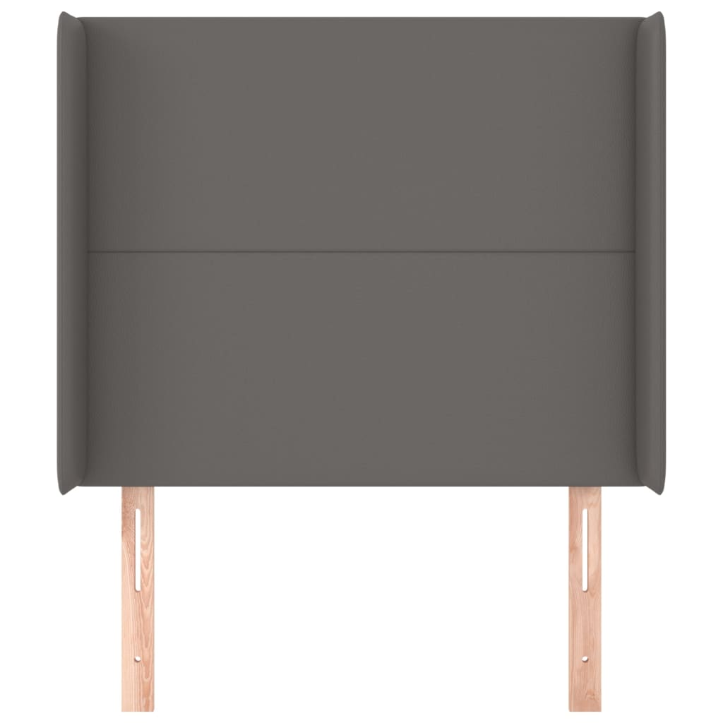 Tăblie de pat cu aripioare gri 103x16x118/128 cm piele eco GartenMobel Dekor