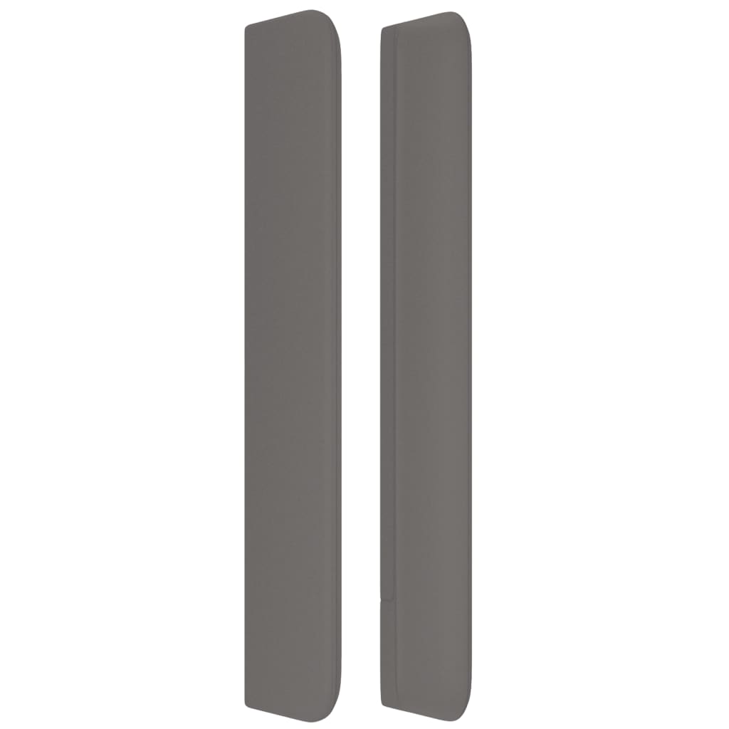 Tăblie de pat cu aripioare gri 203x16x118/128 cm piele eco GartenMobel Dekor