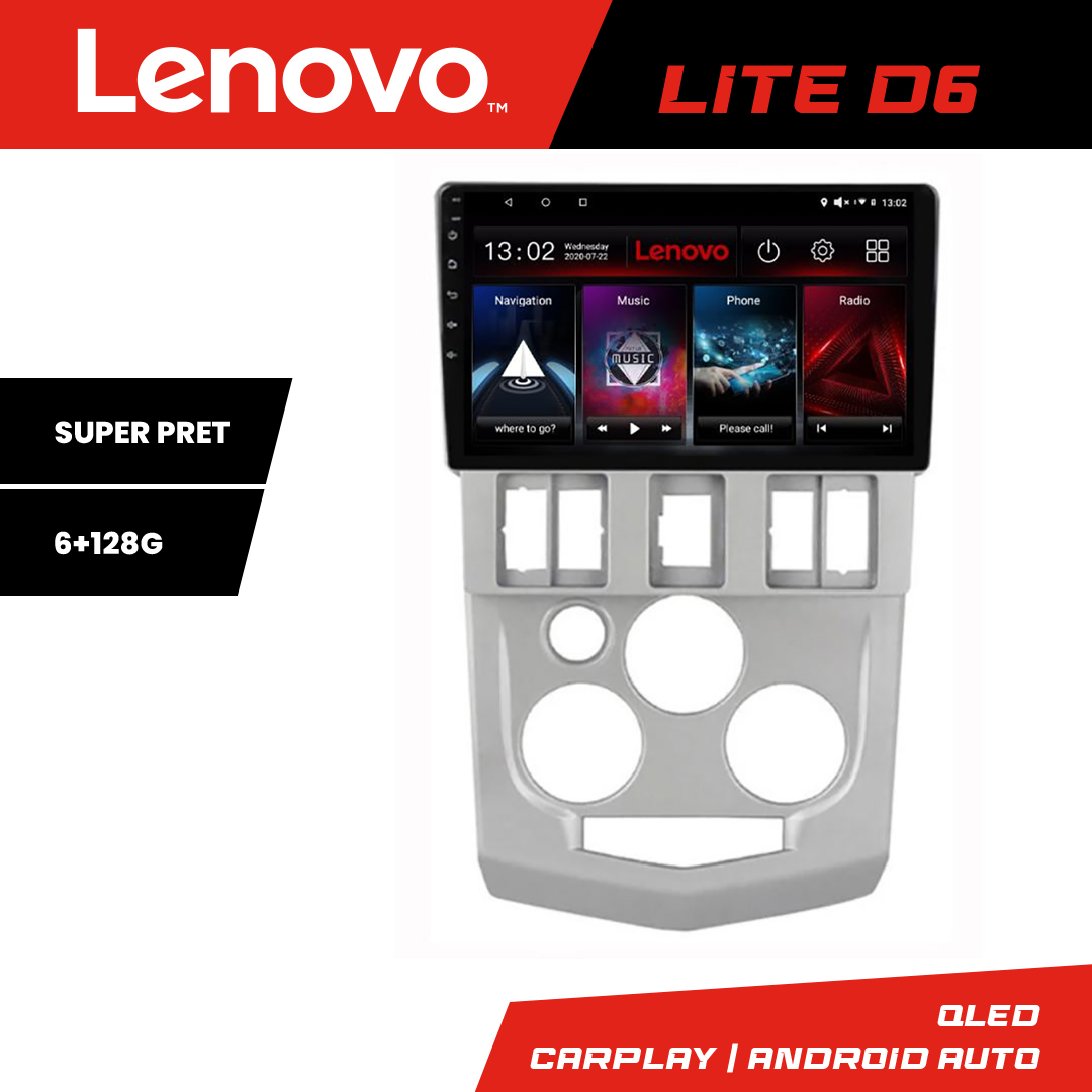 Navigatie Dacia Logan 1 2003-2010 Lenovo Lite D6 Android 6GB+128GB