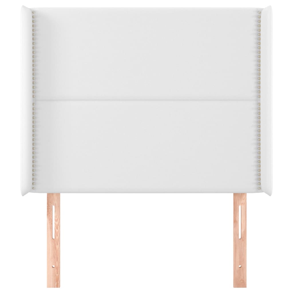 Tăblie de pat cu aripioare, alb, 93x16x118/128 cm, piele eco GartenMobel Dekor