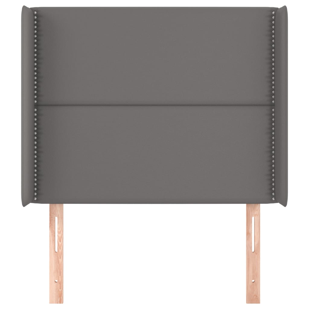 Tăblie de pat cu aripioare, gri , 93x16x118/128 cm, piele eco GartenMobel Dekor