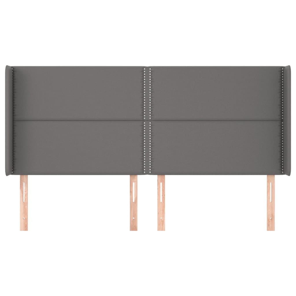 Tăblie de pat cu aripioare, gri, 183x16x118/128 cm piele eco GartenMobel Dekor