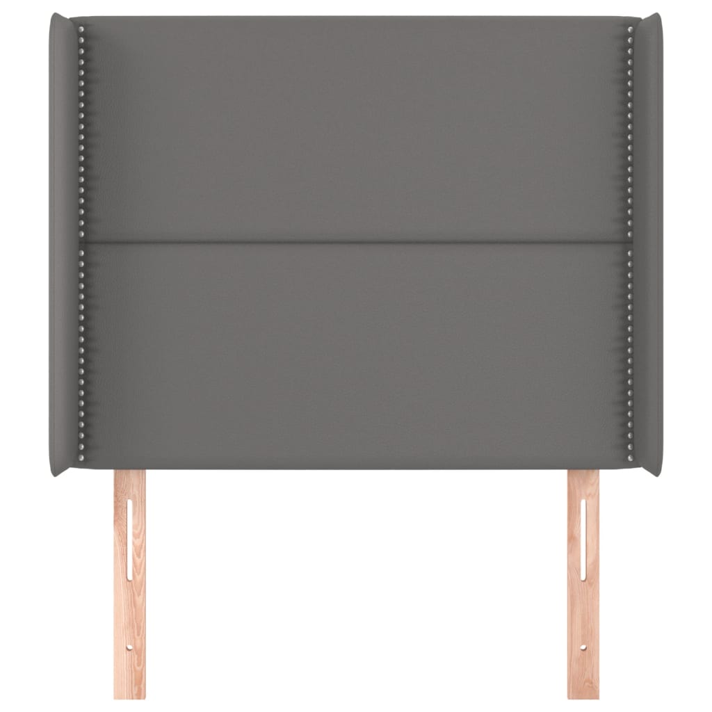 Tăblie de pat cu aripioare gri 103x16x118/128 cm piele eco GartenMobel Dekor