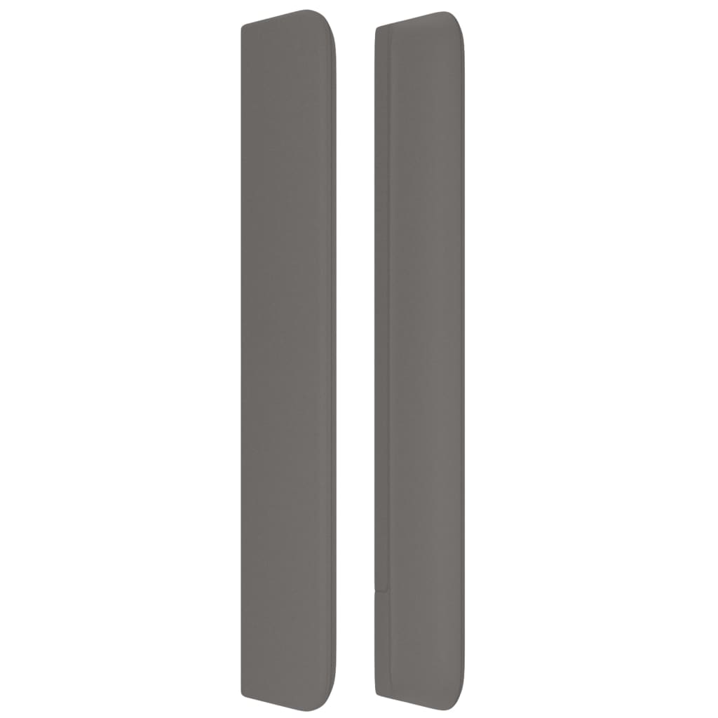 Tăblie de pat cu aripioare gri 203x16x118/128 cm piele eco GartenMobel Dekor