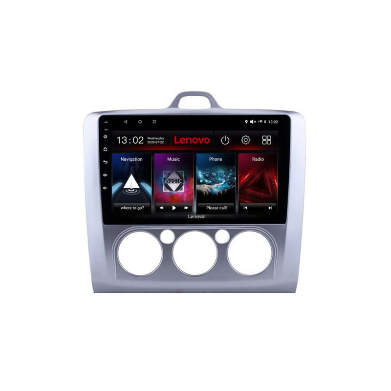 Navigație Android Lenovo Ford Focus 2 2004-2011, QLED 2K, 4+64GB, 360