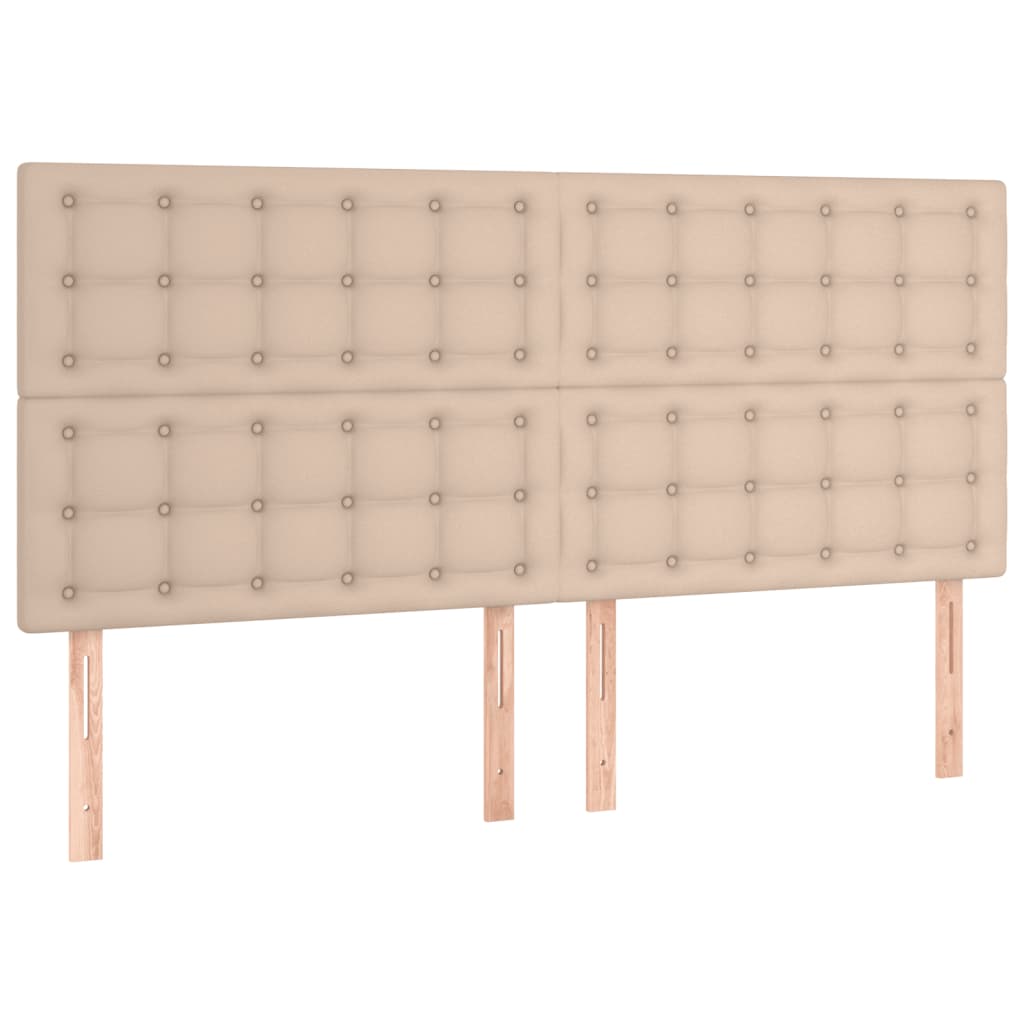 Pat box spring cu saltea, cappuccino, 160x200cm piele ecologică GartenMobel Dekor