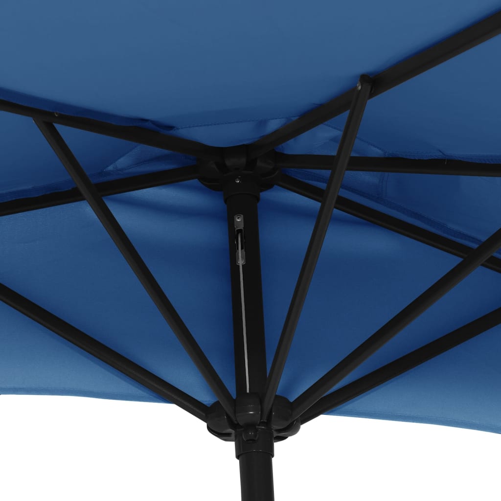 Umbrelă balcon, tijă aluminiu albastru 300x155x223cm semirotund GartenMobel Dekor