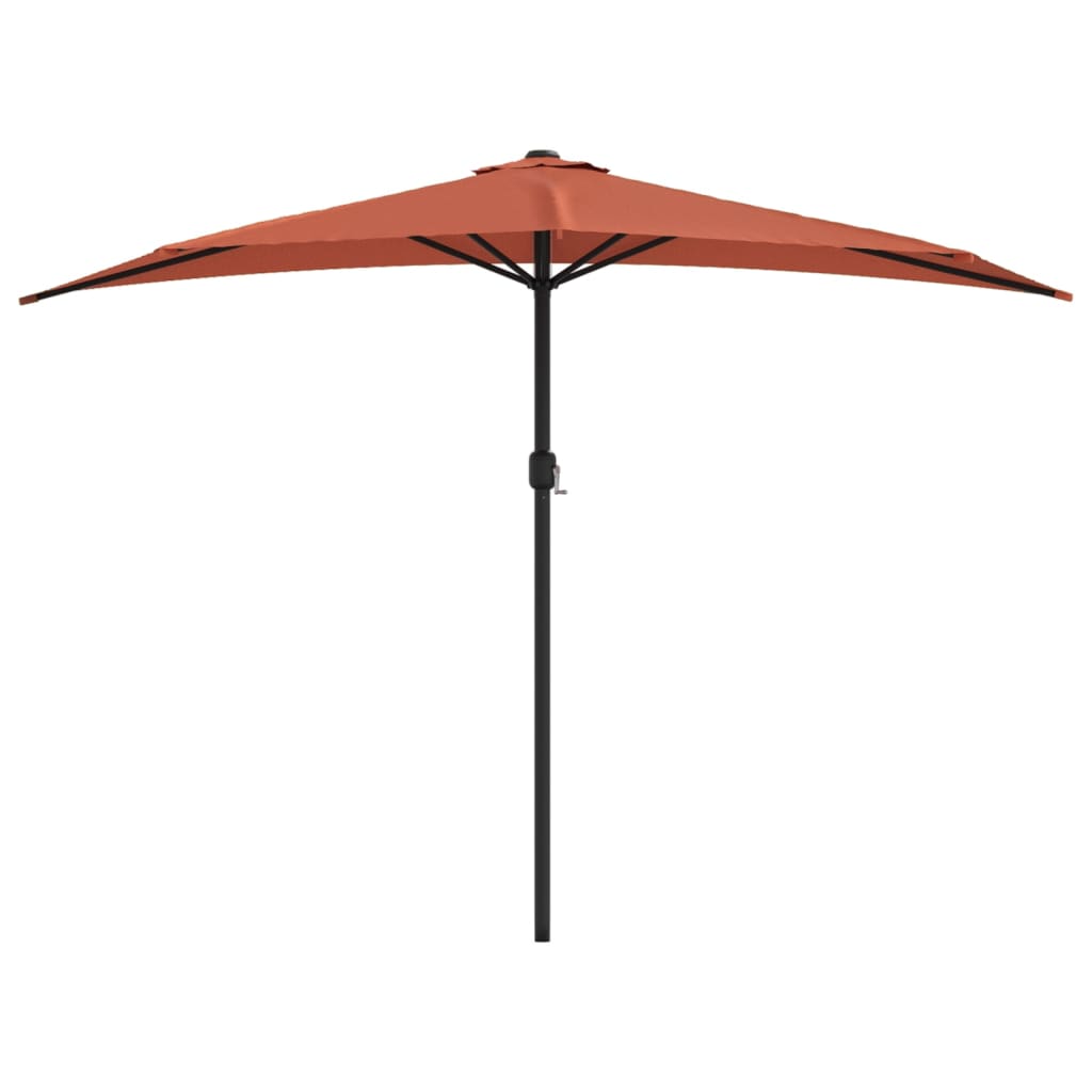 Umbrelă balcon tijă aluminiu cărămiziu 300x155x223cm semirotund GartenMobel Dekor