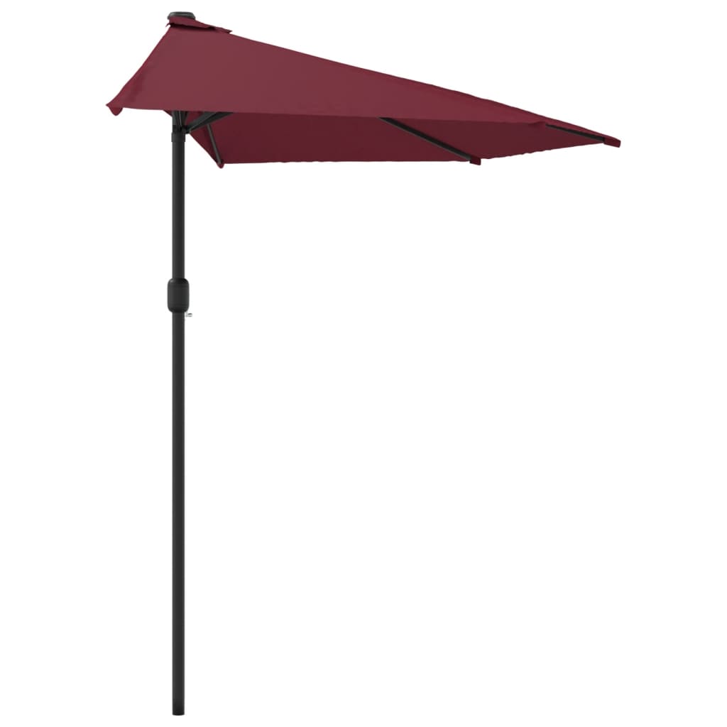 Umbrelă de balcon, tijă aluminiu bordo 300x155x223cm semirotund GartenMobel Dekor