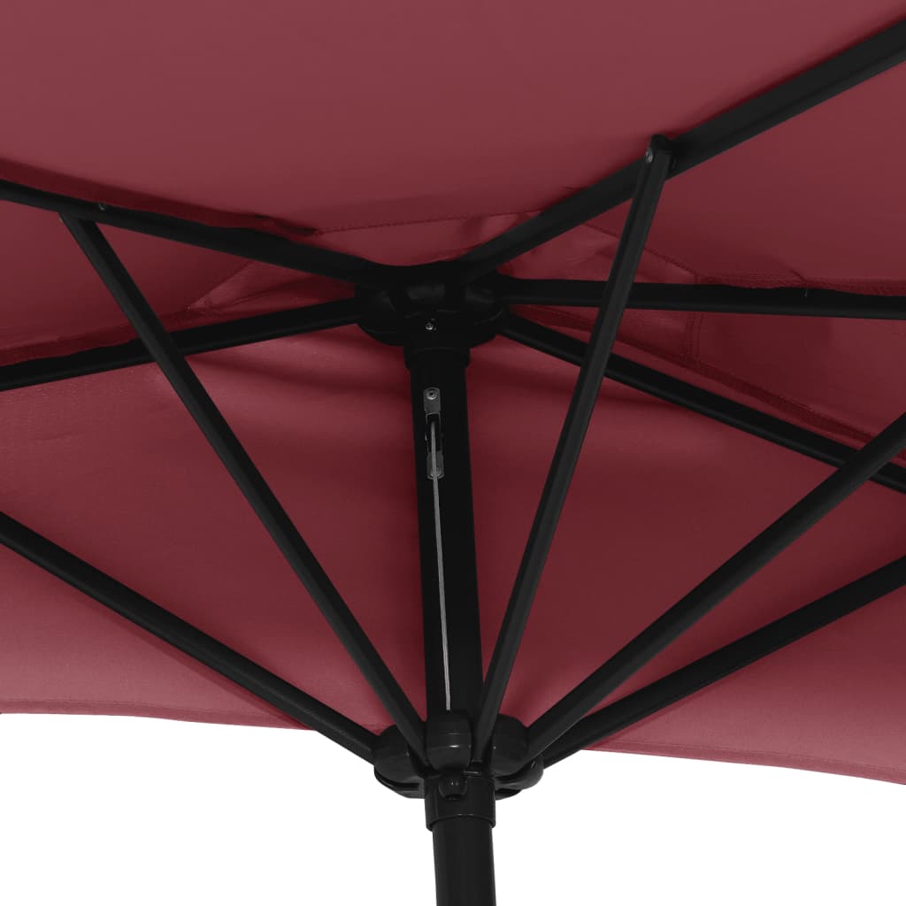 Umbrelă de balcon, tijă aluminiu bordo 300x155x223cm semirotund GartenMobel Dekor