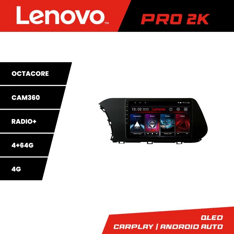 Navigatie Hyundai i20 2020+ Lenovo QLED 2K Octa Core 4+64GB 360