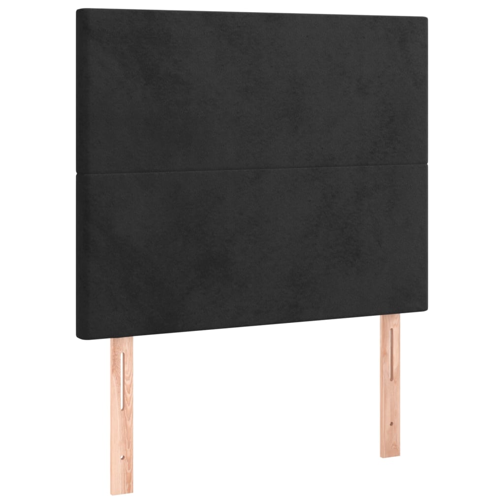 Pat box spring cu saltea, negru, 90x190 cm, catifea GartenMobel Dekor