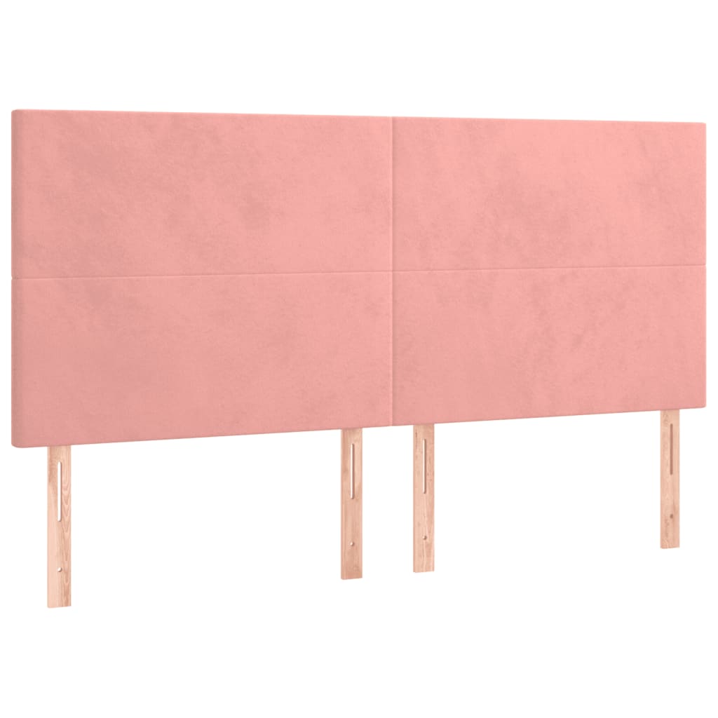 Pat box spring cu saltea, roz, 200x200 cm, catifea GartenMobel Dekor