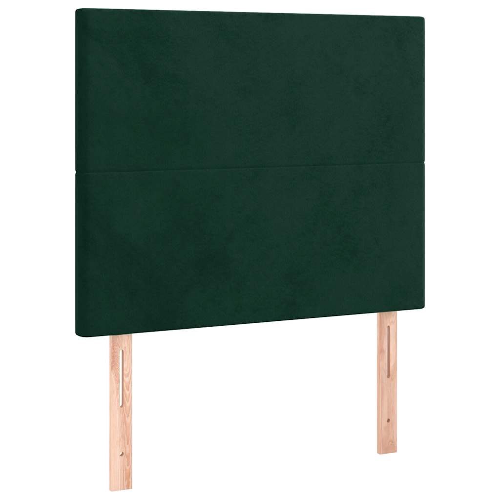 Pat box spring cu saltea, verde închis, 100x200 cm, catifea GartenMobel Dekor