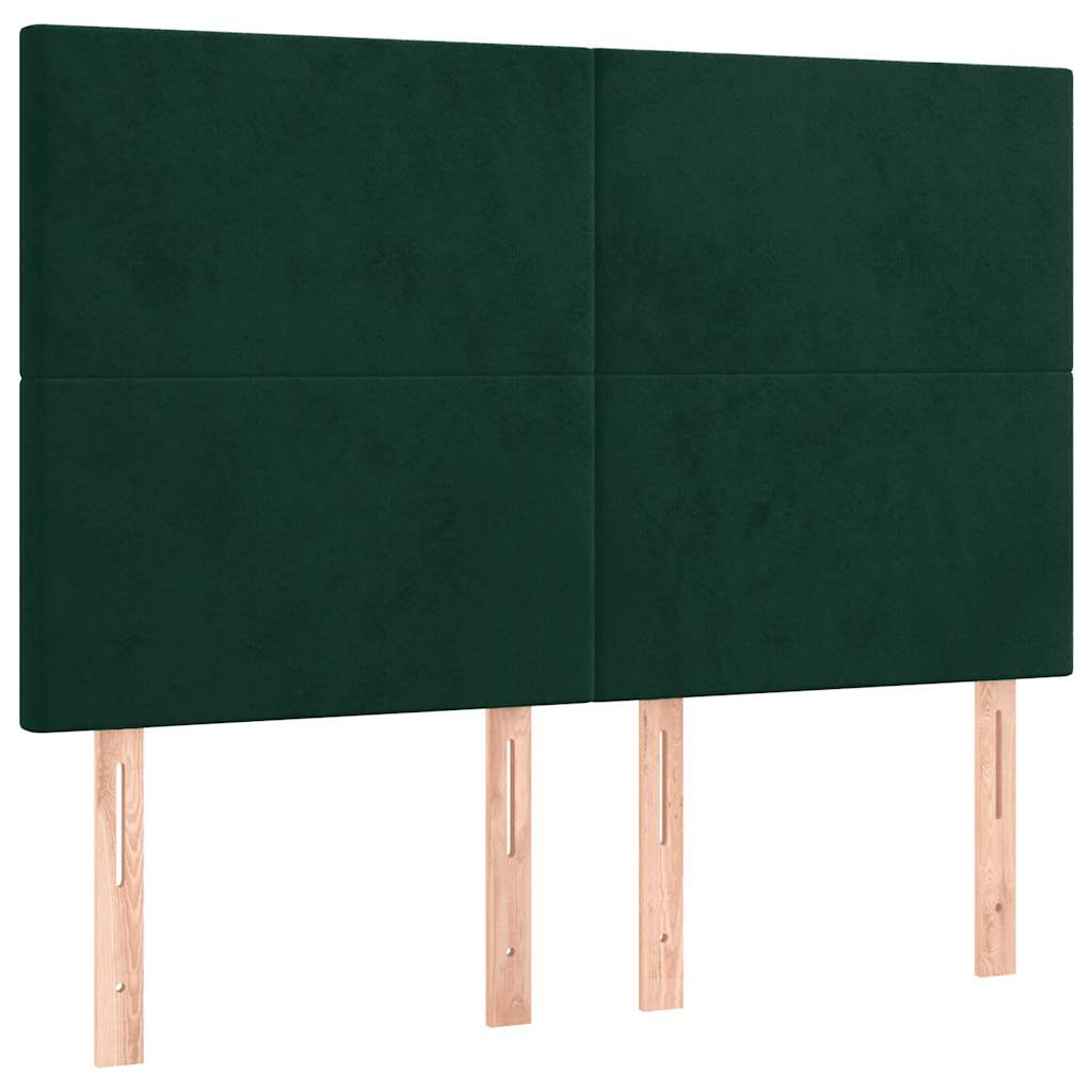 Pat box spring cu saltea, verde închis, 140x200 cm, catifea GartenMobel Dekor