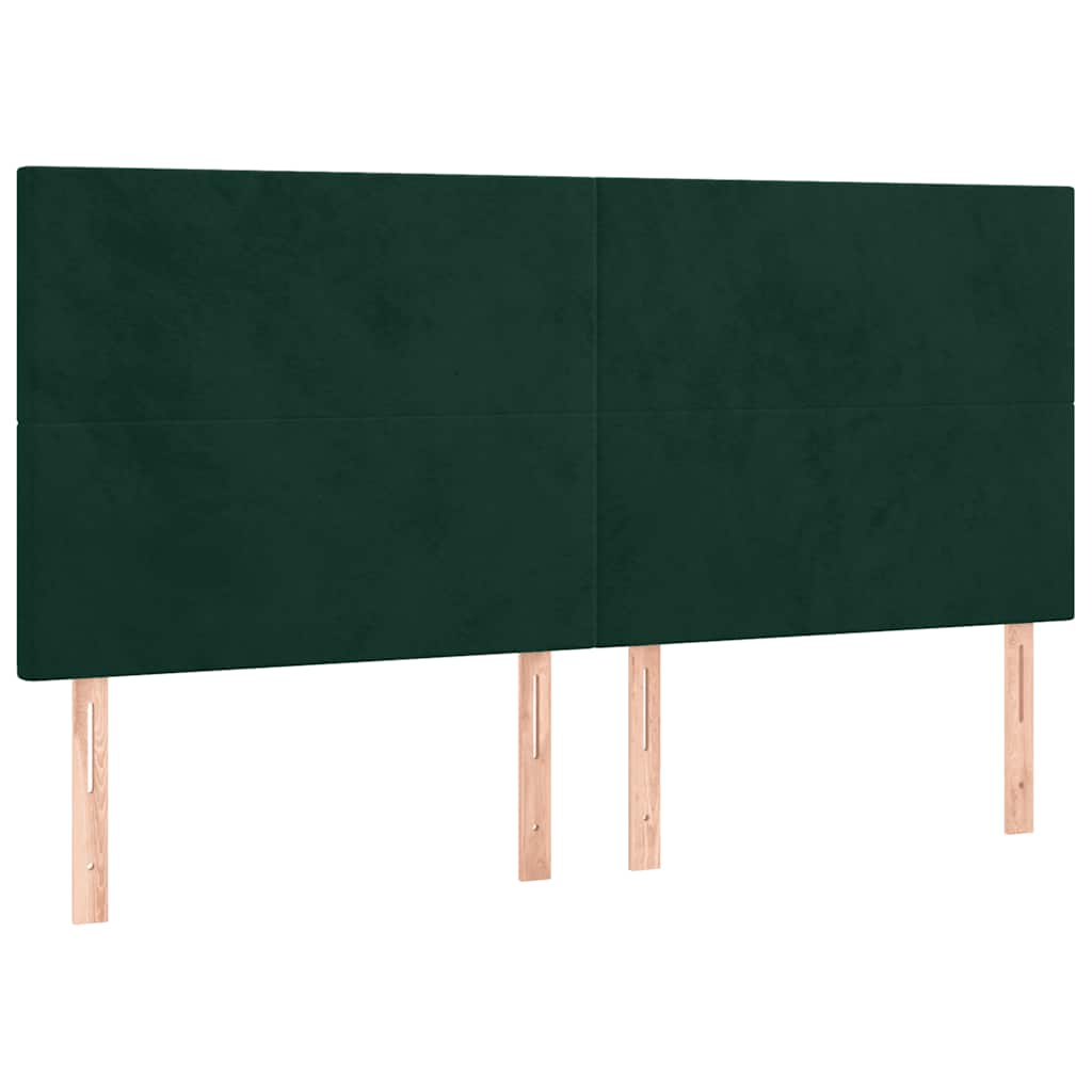 Pat box spring cu saltea, verde închis, 180x200 cm, catifea GartenMobel Dekor