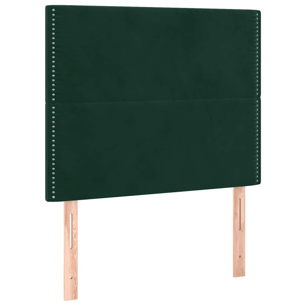 Pat box spring cu saltea, verde închis, 90x200 cm, catifea GartenMobel Dekor