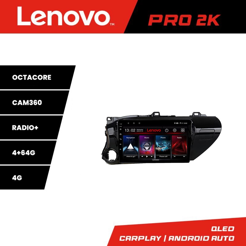 Navigație Toyota Hilux 2016+ Lenovo Pro 2K QLED 4GB+64GB Android
