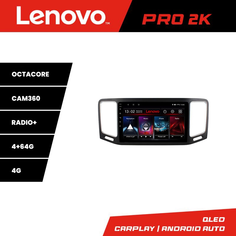 Navigatie Android Lenovo pentru VW Sharan 2011-2020, QLED 2K, 4GB+64GB