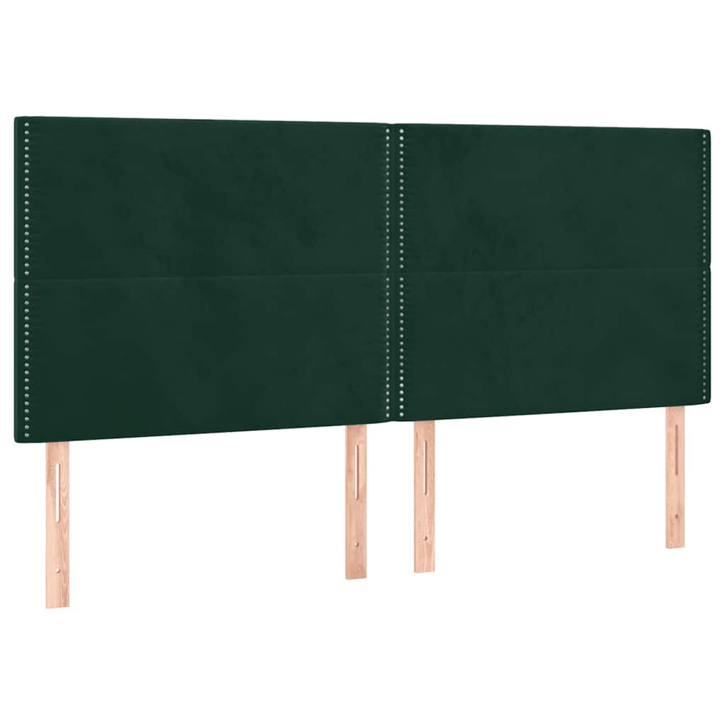 Pat box spring cu saltea, verde închis, 200x200 cm, catifea GartenMobel Dekor