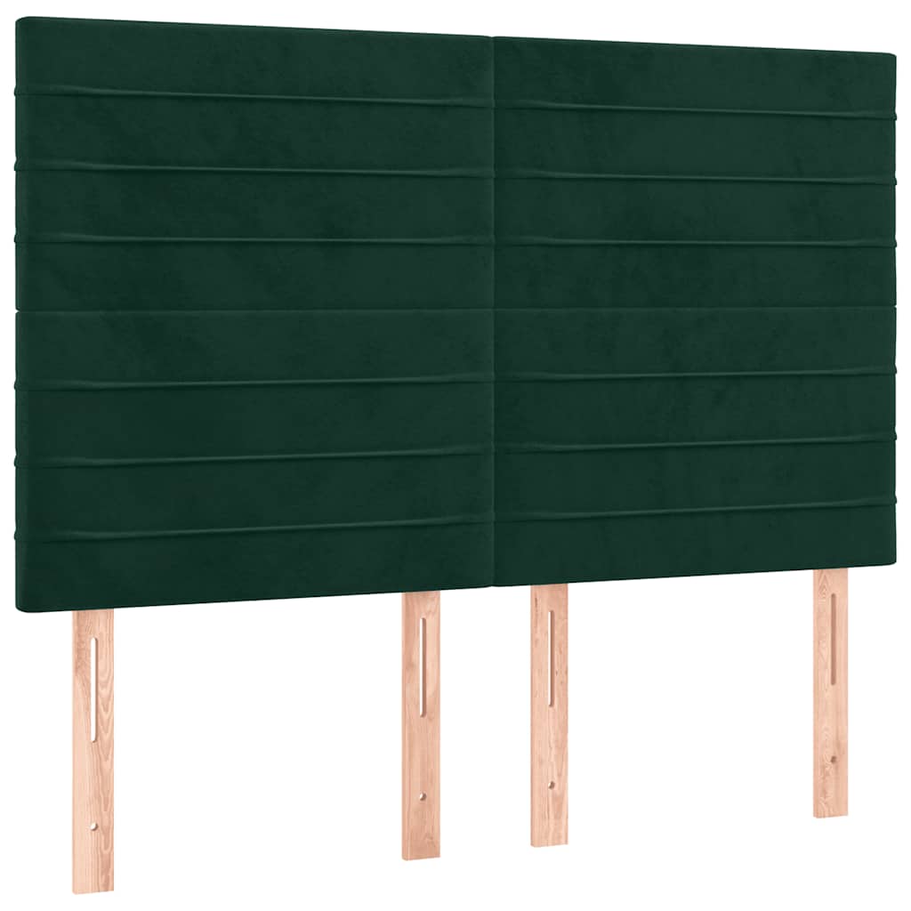 Pat box spring cu saltea, verde închis, 140x190 cm, catifea GartenMobel Dekor