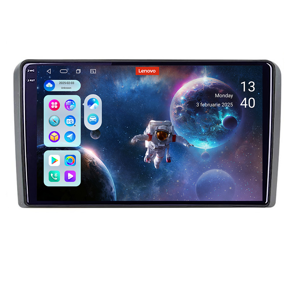 Navigație Audi A3 8P Lenovo Pro 2K, Android, QLED 12+256GB, 360