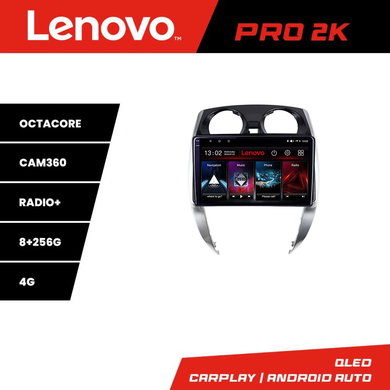 Navigație Android Nissan Note 2012-2019 QLED 2K, 8GB RAM, 256GB, 360 Lenovo
