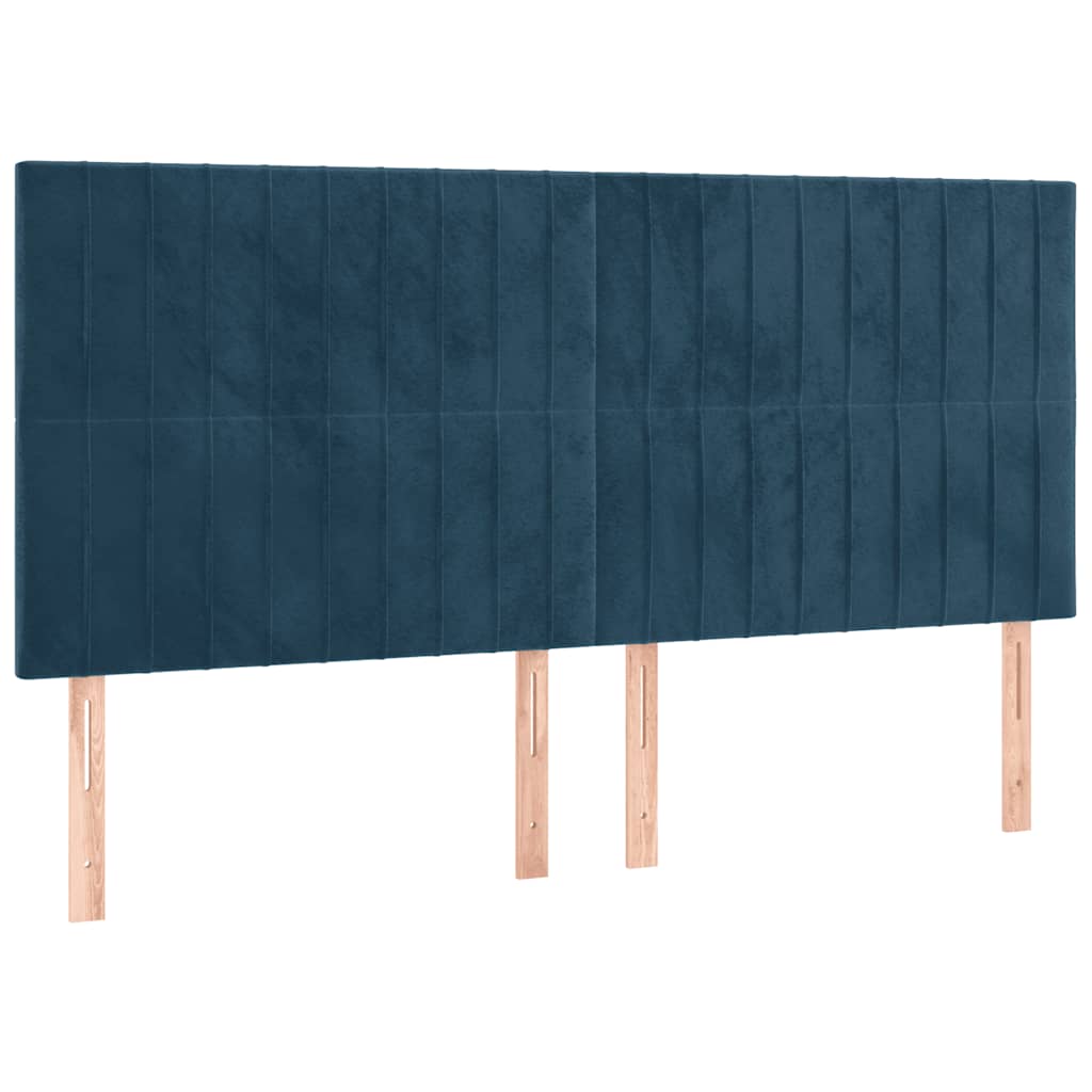 Pat box spring cu saltea, albastru închis, 160x200 cm, catifea GartenMobel Dekor