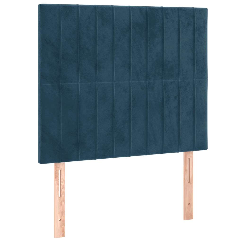Pat box spring cu saltea, albastru închis, 80x200 cm, catifea GartenMobel Dekor