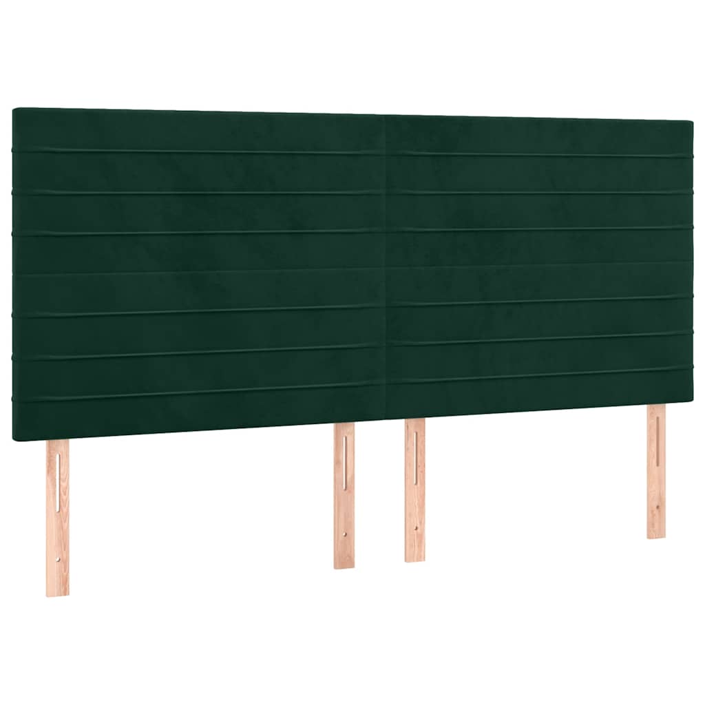 Pat box spring cu saltea, verde închis, 160x200 cm, catifea GartenMobel Dekor
