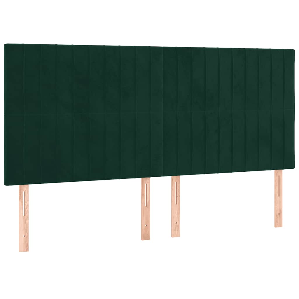 Pat box spring cu saltea, verde închis, 200x200 cm, catifea GartenMobel Dekor
