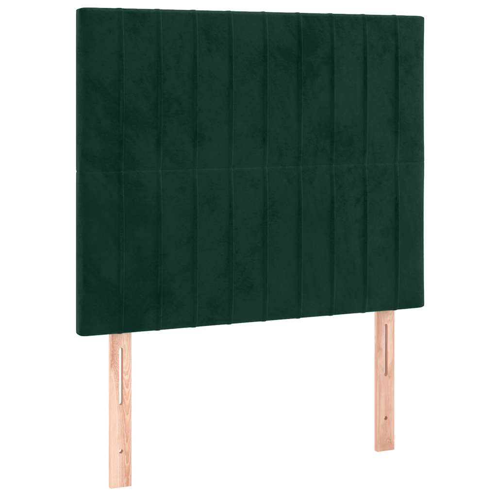Pat box spring cu saltea, verde închis, 90x200 cm, catifea GartenMobel Dekor