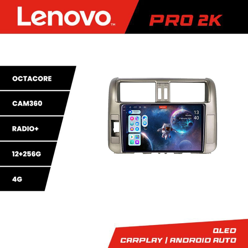 Navigație Android Toyota Prado 2010-2013 Lenovo QLED 2K 12GB+256GB 360