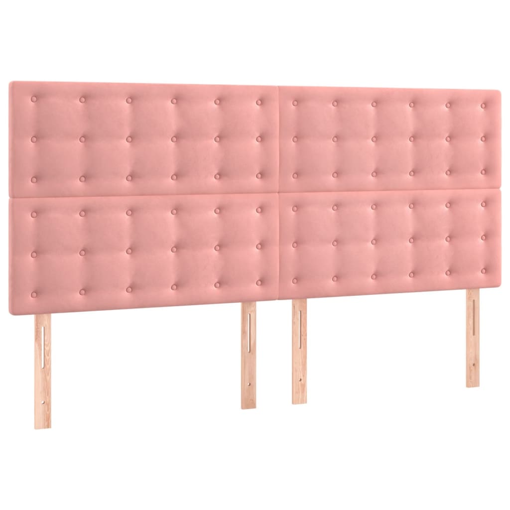 Pat box spring cu saltea, roz, 180x200 cm, catifea GartenMobel Dekor
