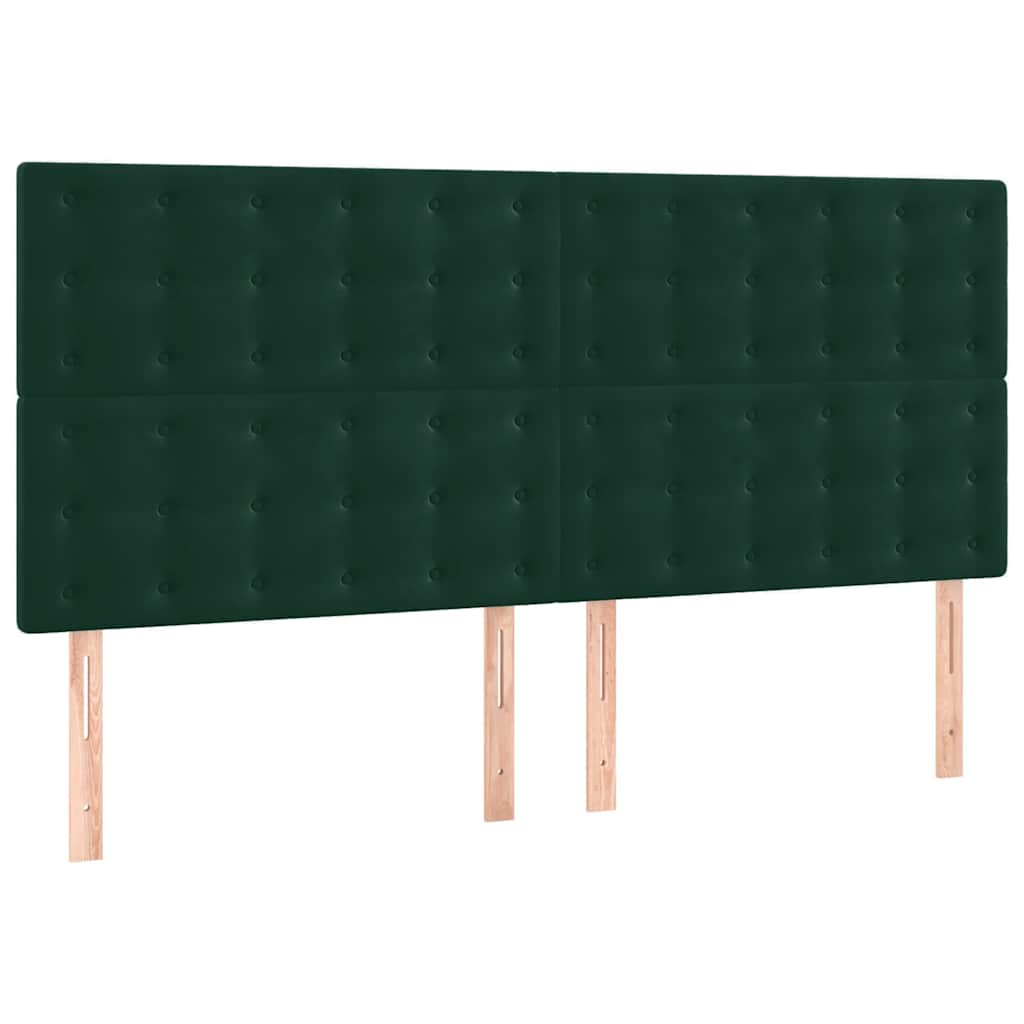 Pat box spring cu saltea, verde închis, 160x200 cm, catifea GartenMobel Dekor