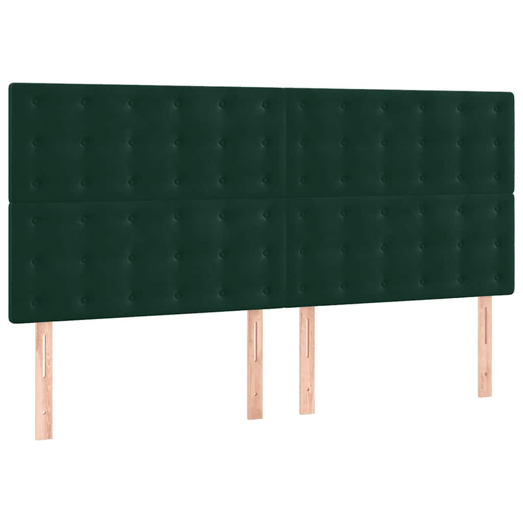 Pat box spring cu saltea, verde închis, 200x200 cm, catifea GartenMobel Dekor