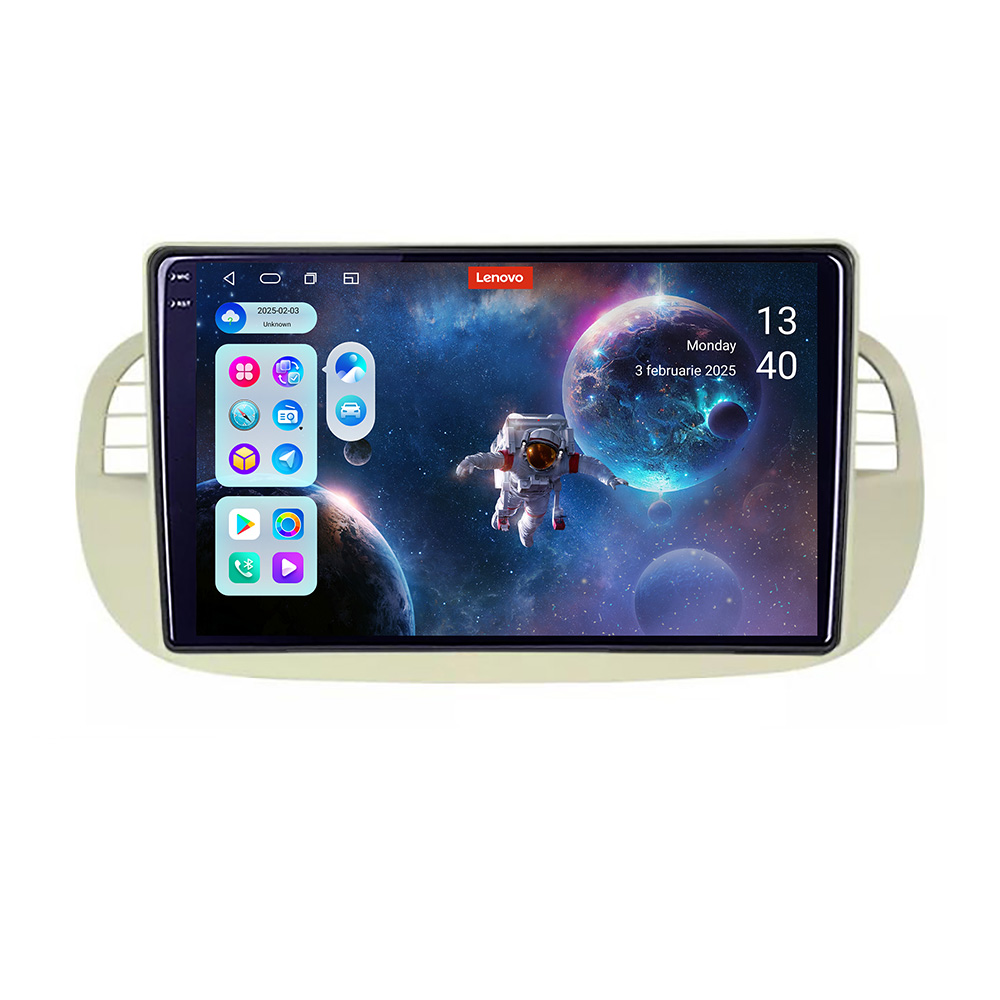 Navigație Android Fiat 500 2007-2015 QLED 2K, 12GB RAM, 256GB, 360