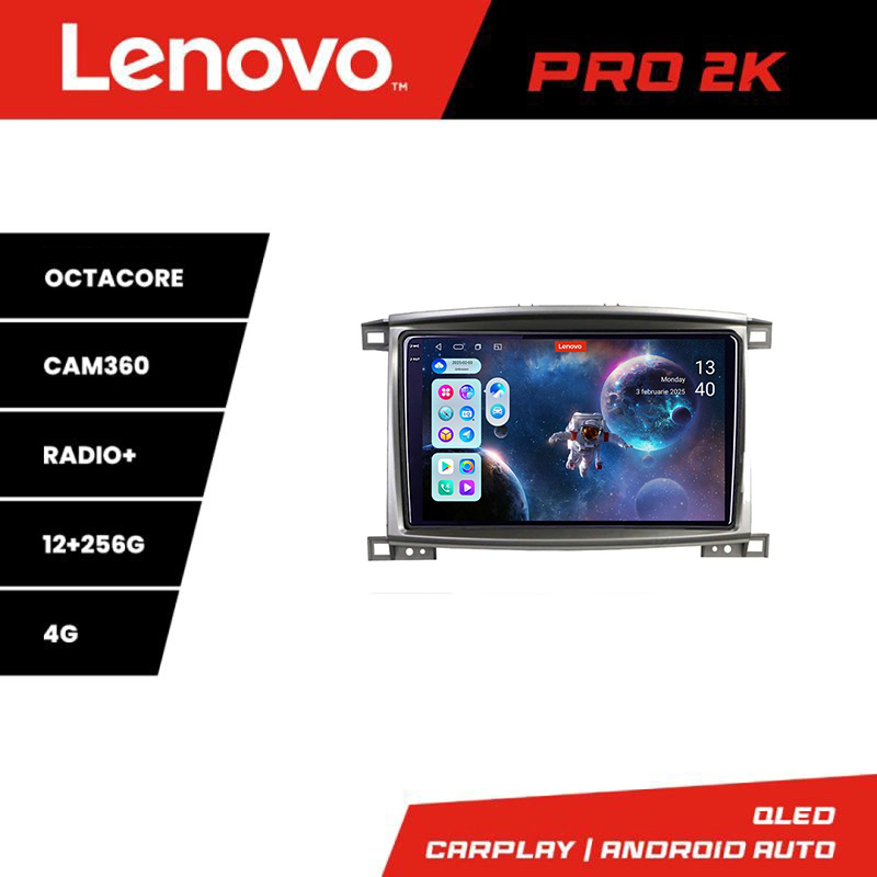 Navigație Toyota Land Cruiser L100 2002-2008 Lenovo QLED 2K 12+256GB Android