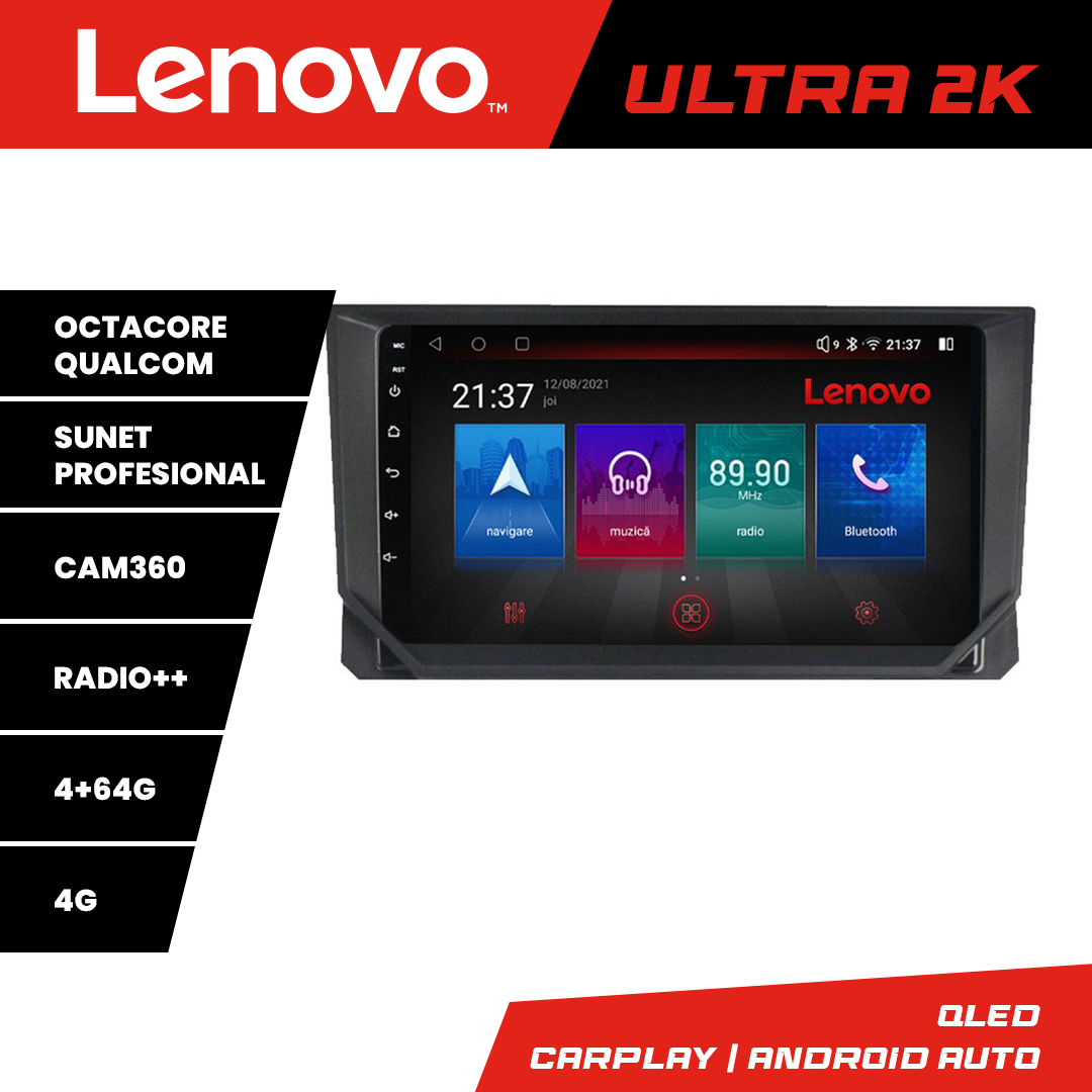 Navigație Android Seat Arona cu QLED, GPS, 4GB RAM, 64GB și 360 Lenovo